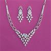 American Diamond Classic Necklace with Rhodium Plating
