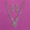 American Diamond Classic Necklace with Rhodium Plating 2 Tone Plating Mehndi Plating