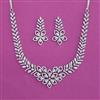 American Diamond Classic Necklace with Rhodium Plating 2 Tone Plating Mehndi Plating