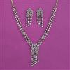 American Diamond Classic Necklace with Rhodium Plating 2 Tone Plating Mehndi Plating