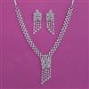 American Diamond Classic Necklace with Rhodium Plating 2 Tone Plating Mehndi Plating