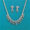 American Diamond Classic Necklace With 2 Tone Plating Rhodium Plating