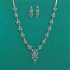 American Diamond Classic Necklace With 2 Tone Plating Rhodium Plating