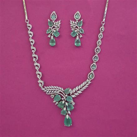 American Diamond Classic Necklace With Rhodium Plating