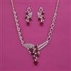 American Diamond Classic Necklace With Rhodium Plating