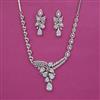 American Diamond Classic Necklace With Rhodium Plating