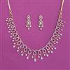 American Diamond Classic Necklace With 2 Tone Plating Rhodium Plating