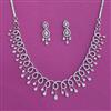 American Diamond Classic Necklace With 2 Tone Plating Rhodium Plating