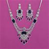 American Diamond Classic Necklace With Rhodium Plating