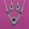 American Diamond Classic Necklace With Rhodium Plating