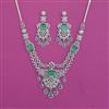 American Diamond Classic Necklace With Rhodium Plating