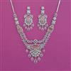 American Diamond Classic Necklace With Rhodium Plating