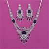 American Diamond Classic Necklace With Rhodium Plating