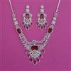 American Diamond Classic Necklace With Rhodium Plating