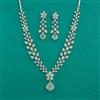 American Diamond Classic Necklace With Rhodium Plating