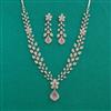 American Diamond Classic Necklace With Rhodium Plating