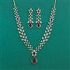 American Diamond Classic Necklace With Rhodium Plating