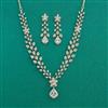 American Diamond Classic Necklace With Rhodium Plating