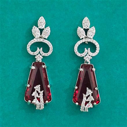 American Diamond Classic Earring With Rhodium Plating