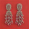 American Diamond Long Earring With Rhodium Plating