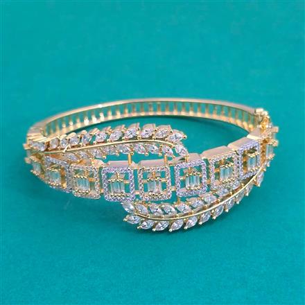 American Diamond Openable Kada With 2 Tone Plating Rhodium Plating