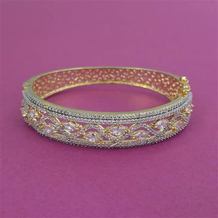 Cubic Zirconia Openable kada with 2 Tone Plating