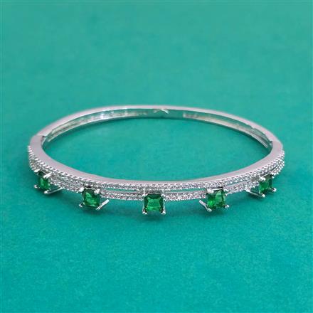 American Diamond Openable Kada With Rhodium Plating