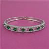 Cubic Zirconia Openable kada with Rhodium Plating