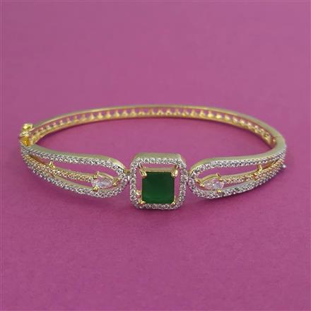 Cubic Zirconia Openable kada with 2 Tone Plating