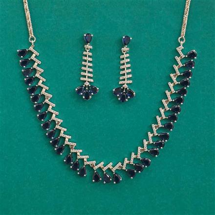 American Diamond Classic Necklace with Rhodium Plating