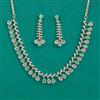 American Diamond Classic Necklace with Rhodium Plating