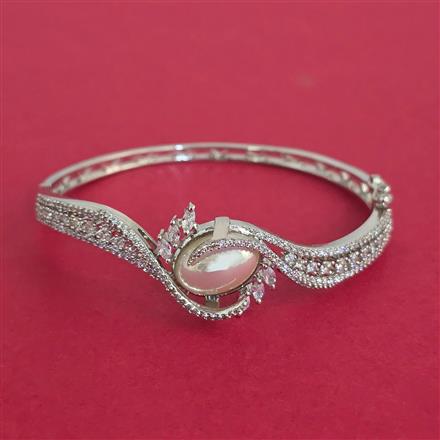 Cubic Zirconia Openable kada with Rhodium Plating 2 Tone Plating Mehndi Plating