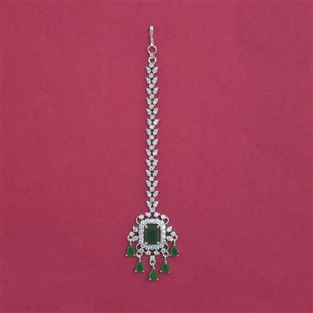 Cubic Zirconia Classic Tikka with Rhodium Plating