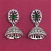 Cubic Zirconia Jhumki with Rhodium Plating