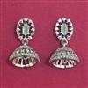 Cubic Zirconia Jhumki with Rhodium Plating