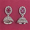Cubic Zirconia Jhumki with Rhodium Plating