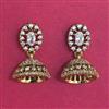 Cubic Zirconia Jhumki with Mehndi Plating
