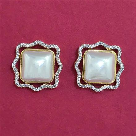 Cubic Zirconia Tops with Rhodium Plating 2 Tone Plating