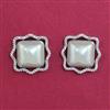 Cubic Zirconia Tops with Rhodium Plating 2 Tone Plating