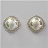 Cubic Zirconia Tops with Rhodium Plating 2 Tone Plating