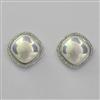 Cubic Zirconia Tops with Rhodium Plating 2 Tone Plating