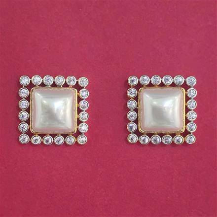 Cubic Zirconia Tops with Rhodium Plating 2 Tone Plating