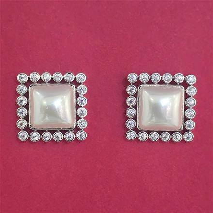 Cubic Zirconia Tops with Rhodium Plating 2 Tone Plating