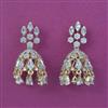 Cubic Zirconia Jhumki with Rhodium Plating 2 Tone Plating Mehndi Plating