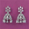 Cubic Zirconia Jhumki with Rhodium Plating 2 Tone Plating Mehndi Plating
