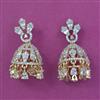 Cubic Zirconia Jhumki with Rhodium Plating 2 Tone Plating Mehndi Plating