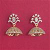 Cubic Zirconia Jhumki with Rhodium Plating 2 Tone Plating Mehndi Plating