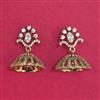 Cubic Zirconia Jhumki with Rhodium Plating 2 Tone Plating Mehndi Plating