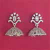 Cubic Zirconia Jhumki with Rhodium Plating 2 Tone Plating Mehndi Plating