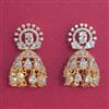 Cubic Zirconia Jhumki with Rhodium Plating 2 Tone Plating Mehndi Plating